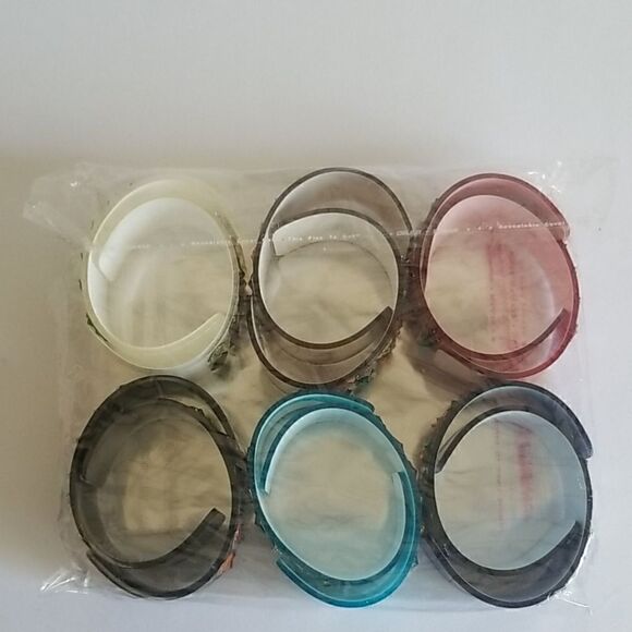 1 dozen Acrylic Cuff Bracelets with Embellishments - Picture 9 of 9